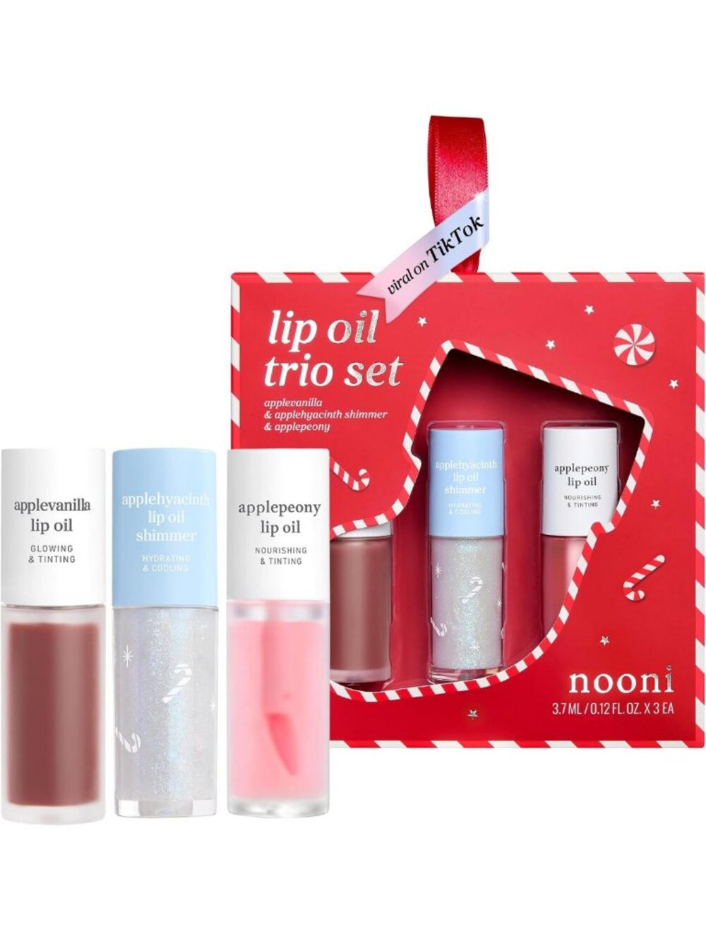 Holiday Lip Oil Trio - 3 Shades, Limited Edition, Perfect for Christmas Gifting